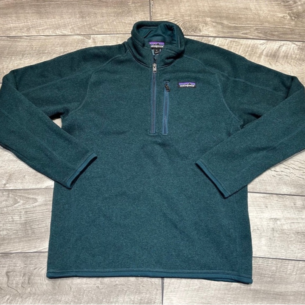 Patagonia Forest Green Polyester Long Sleeve Pull Over Sweater Sweatshirt Small